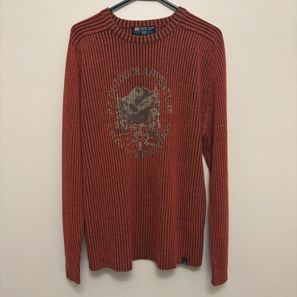 Point Zero Orange Label y2k Pullover Ribbed Top Large - Picture 6 of 14